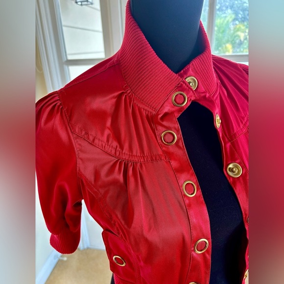 Wine Red / Burgundy 3/4 Sleeves Jacket - Picture 6 of 6